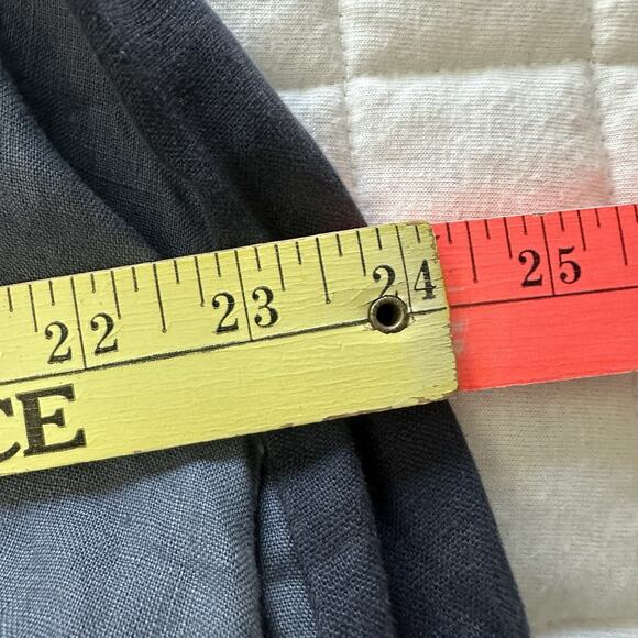 PEACOCK WAYS Dress Womens Large Blue Linen Shift Pleated Embroidered Lagenlook - Picture 10 of 11